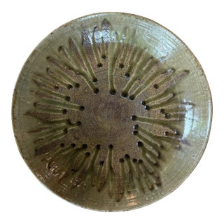 Mid 20th Century Large Japanese Mashiko Style Ceramic Platter For Sale