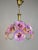 Vintage Floral Glass Chandelier Hand Painted Purple Ceiling Light One of a Kind Statement Lighting For Sale - Image 4 of 11