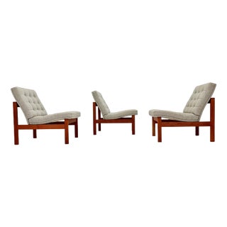 Mid-Century Danish Teak Lounge Chairs by Ole Gjerlov Knudsen and Torben Lind for France and Son, 1960s For Sale