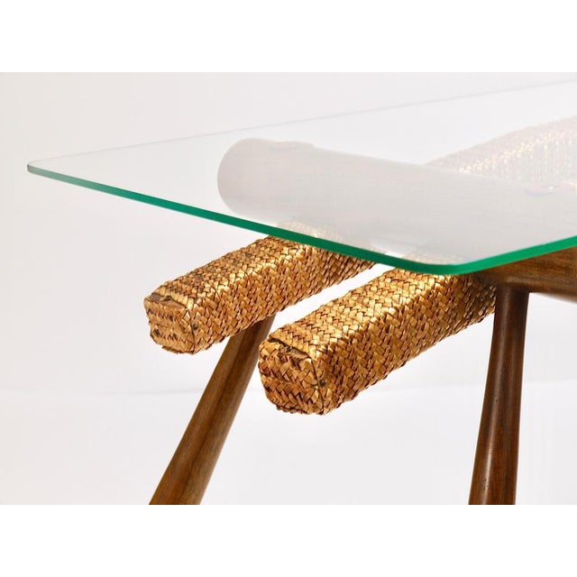 Mid-Century Coffee Occasional Side Table in Maple & Rope by Max Kment, Austria, 1950s For Sale - Image 12 of 18