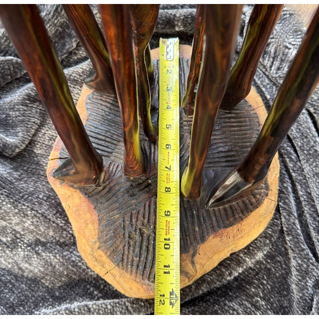 50" Late 20th Century Hand-Carved Solid Wood Giraffe Family Sculpture For Sale - Image 11 of 17