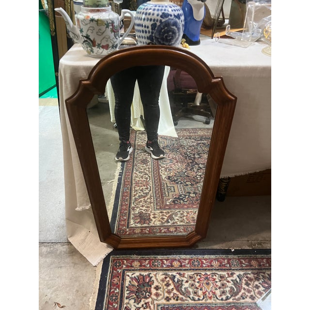 Traditional 1970s Traditional Classic Style Wooden Wall Mirror For Sale - Image 3 of 4