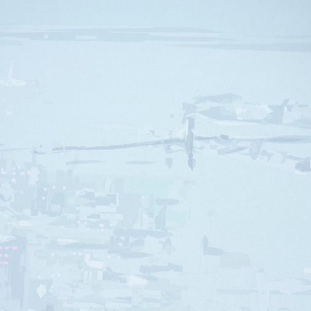 Schumacher Schumacher x The New Yorker Pascal Campion's New York Skyline Wallpaper In Blue For Sale - Image 4 of 6