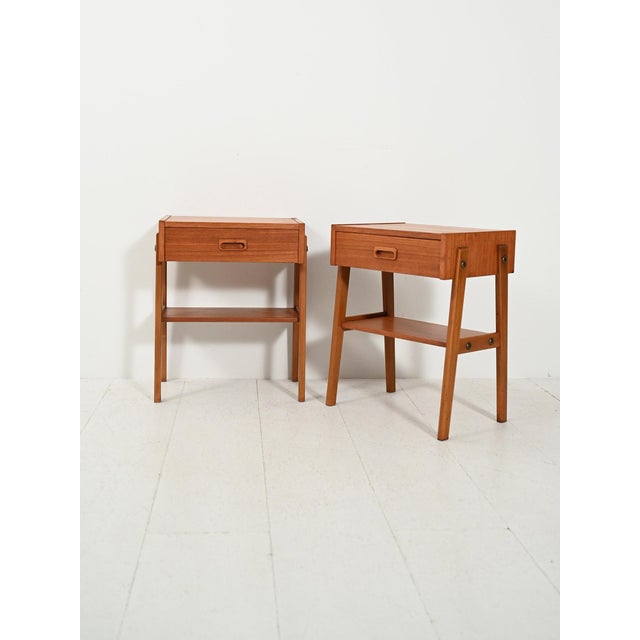 Scandinavian Teak Bedside Tables, 1960s, Set of 2 For Sale - Image 11 of 11