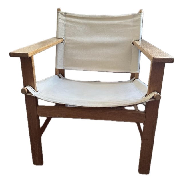 1980s Canvas Sling Safari Lounge Chair For Sale