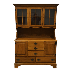 Ethan Allen Heirloom Nutmeg Maple 48" Buffet W. Display Hutch 10-6007 / 10-6016