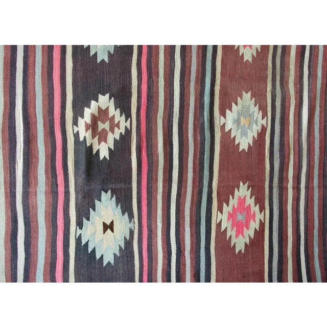 Tribal Vintage Turkish Bergama Kilim Rug For Sale - Image 3 of 12