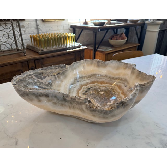 Raw Edge Onyx Bowl For Sale - Image 6 of 7