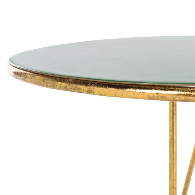 Spritely Home Sionne Round C Table in Hunter Green / Gold For Sale - Image 4 of 8