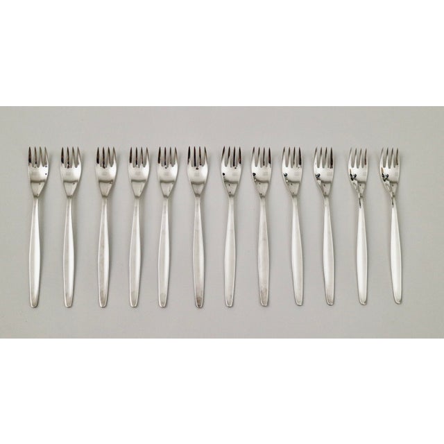 WMF Württembergische Metallwarenfabrik 1950s Kurt Meyer for W M F Sterling Forks- Set of 12 For Sale - Image 4 of 13