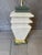 Art Deco 1980s Postmodern Tiered Geometric Plaster Table Lamps W/ Coolie Shades - a Pair For Sale - Image 3 of 12
