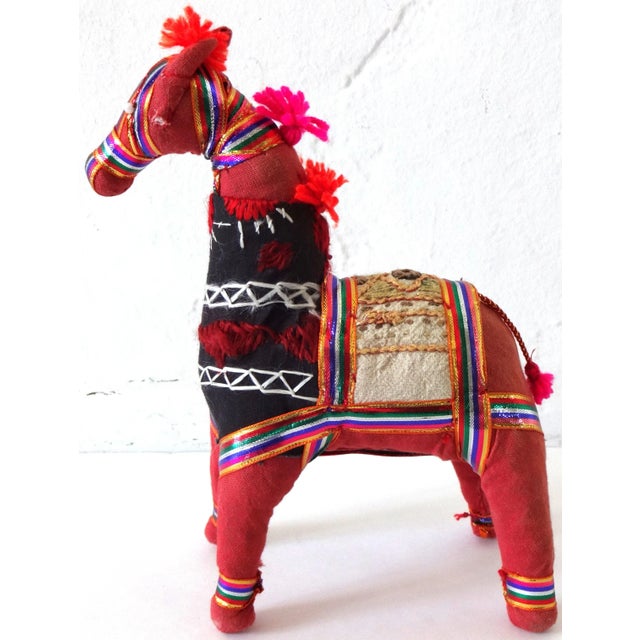Red 1970s Indian Banjara Horse For Sale - Image 8 of 8
