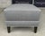 Ethan Allen Gray Upholstered Ottoman With White Piping For Sale In Raleigh - Image 6 of 9