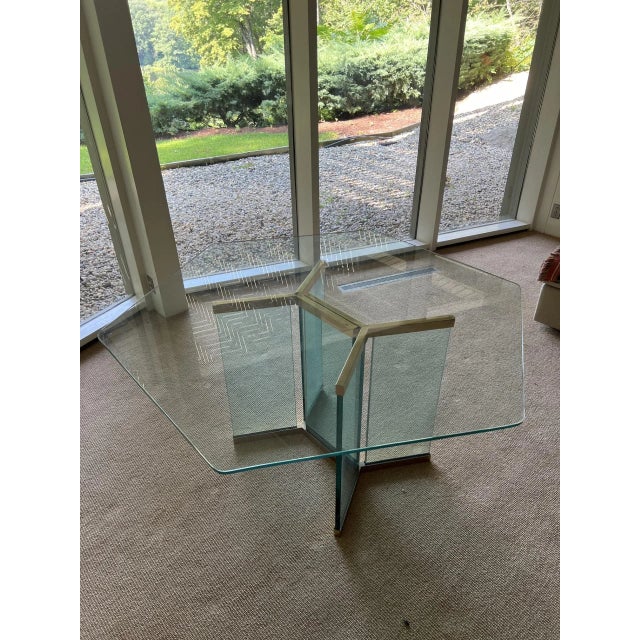 Glass 1960s Leon / Irvin Rosen for Pace Sculptural Cut Glass Mid-Century Modern Dining Table For Sale - Image 7 of 7