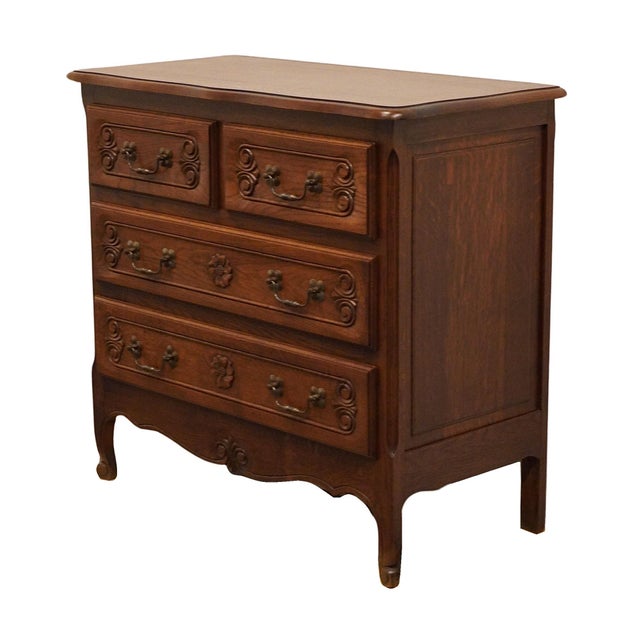 Vintage Antique Banded Walnut Country French 39" Bachelor's Chest For Sale - Image 4 of 12