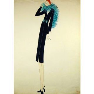 Woman With Blue Boa For Sale