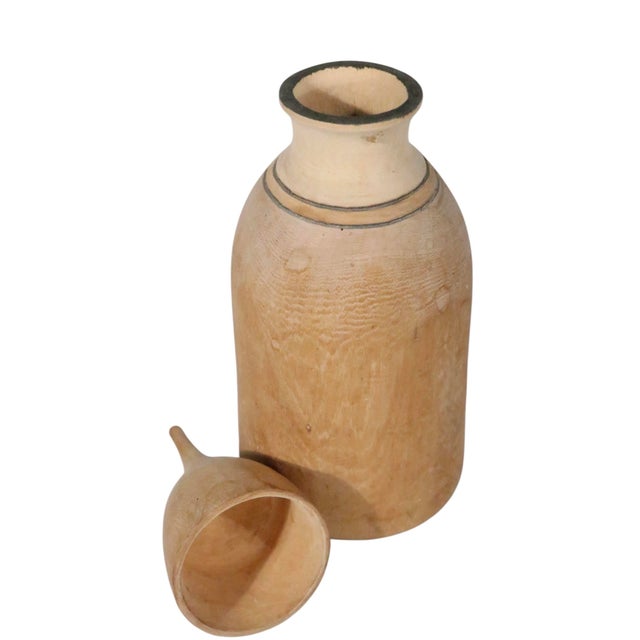 Wood Late 20th Century Covered Wood Bottle From Brundi For Sale - Image 7 of 8