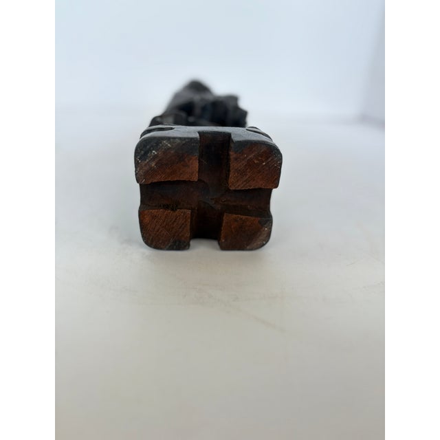 1970s Chinese Wooden Carving Figurine of Shou Lao For Sale - Image 5 of 5