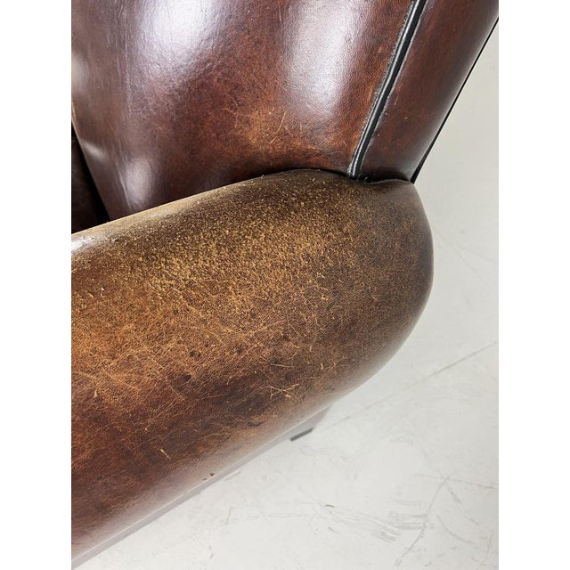 Brown Vintage Sofa in Leather For Sale - Image 8 of 13