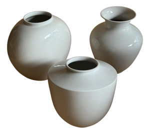 Vintage White Vases by Trude Petri for KPM and Furstenberg Berlin, Germany, 1950s, Set of 3