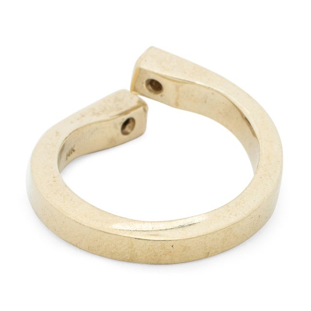 Late 20th Century Modernist Diamond and 14k Yellow Gold Open Ring For Sale - Image 5 of 6