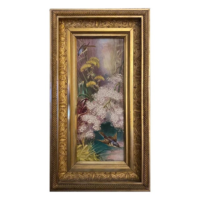 19th Century French Hand Painted Framed Porcelain Tile For Sale - Image 9 of 9