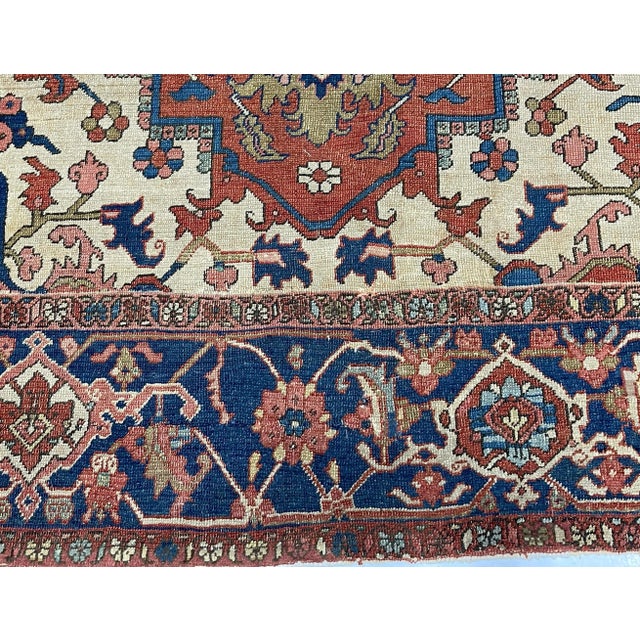 Textile Antique Persian Serapi Rug 9'4" X 11’0" For Sale - Image 7 of 7
