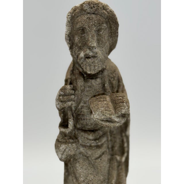 Early 19th Century Hand-Carved Stone Figure – European Primitive Sculpture For Sale In Los Angeles - Image 6 of 8
