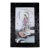 Antique Guanyin Riding Dragon (Kwan Yin) (Quan Yin) Large Hand Painted Porcelain Tile in Carved Black Wooden Framed Excellent Condition For Sale