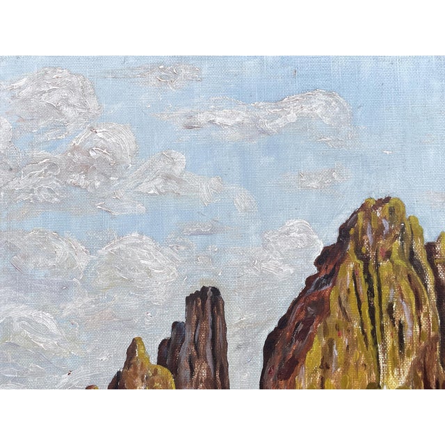 The Three Peaks of Lavaredo, Italian Dolomites, 1939, Oil Painting, Framed For Sale - Image 4 of 13