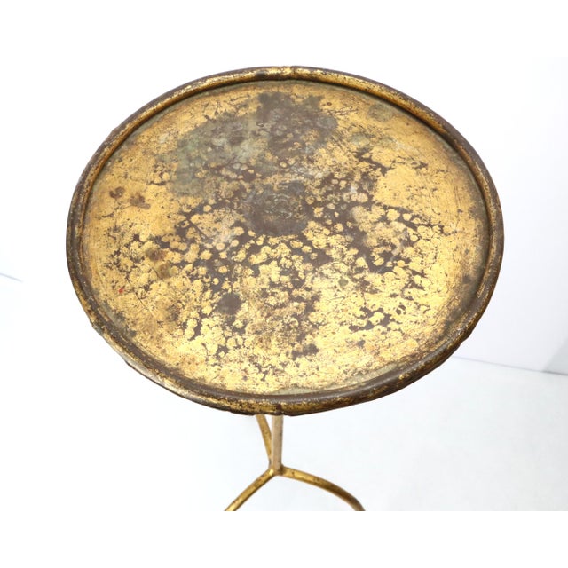 Gold Vintage Gold Metal Martini Table, 1950s For Sale - Image 8 of 13