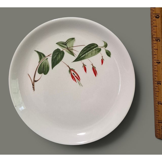 Vintage Four Salem u.s.a Floral Primrose Fuchsia Dissert Salad Plates For Sale - Image 6 of 7