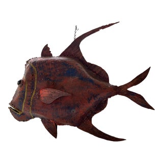 Vintage Metal Fish Sculpture For Sale