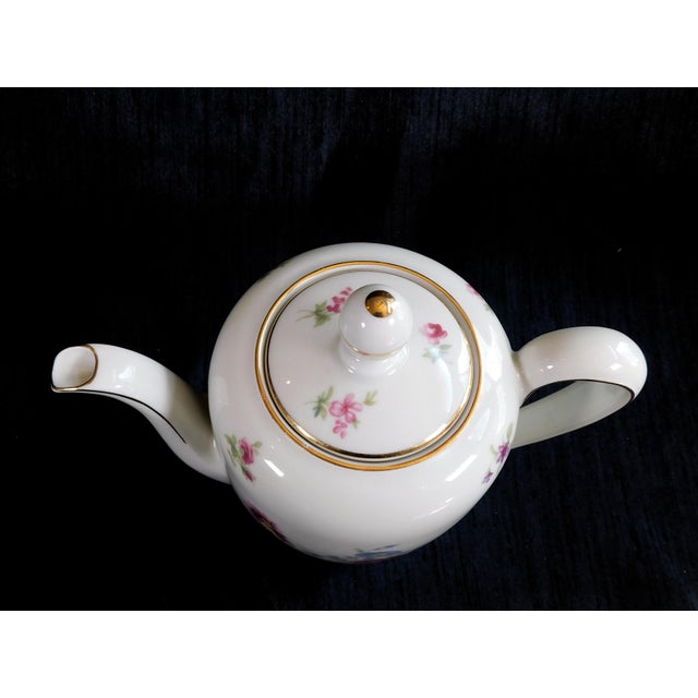 Contemporary 1950s Johann Haviland White Floral Teapot For Sale - Image 3 of 5