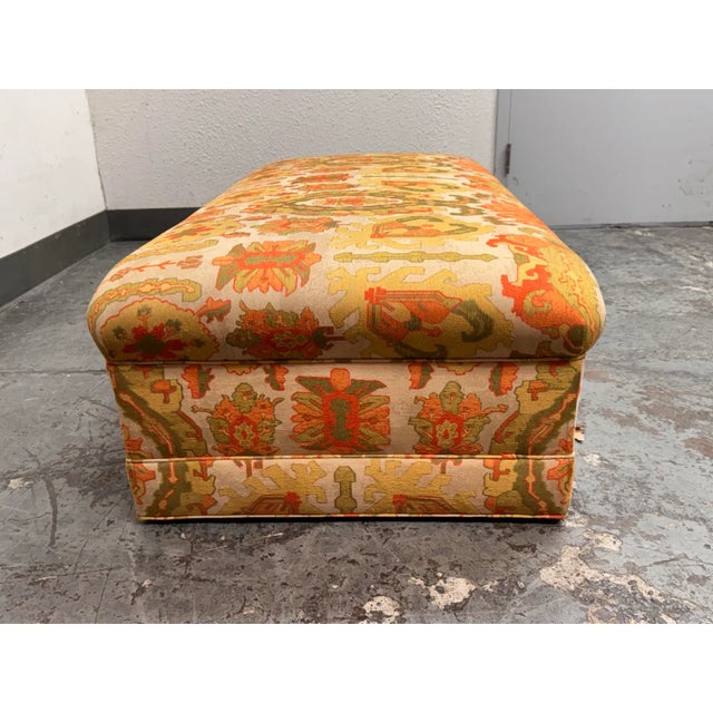 Patricia Edwards for Partridge Bespoke Upholstered Ottoman + Casters For Sale - Image 12 of 12