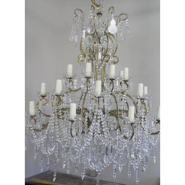 Transparent Louis XV Style Italian Crystal Beaded Arm Chandelier, Circa 1940s For Sale - Image 8 of 8