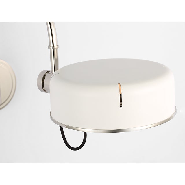 Thomas O'Brien for Visual Comfort Signature Oso 13" Articulating Arc Wall Light in Polished Nickel with Matte White Shade For Sale - Image 9 of 12