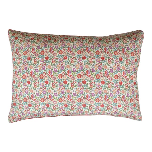 Piped Edge Pillowcase Made With Liberty Fabric d'Anjo Peach For Sale