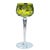 Traditional Exquisite Bohemian Bohemian Lime Green Cut to Clear Wine Glass With Fans Floral Design For Sale - Image 3 of 11