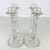 Transparent Vintage Crystal Glass Double Candlestick Holders Pair Ivy Vines Romantic Decor For Sale - Image 8 of 11