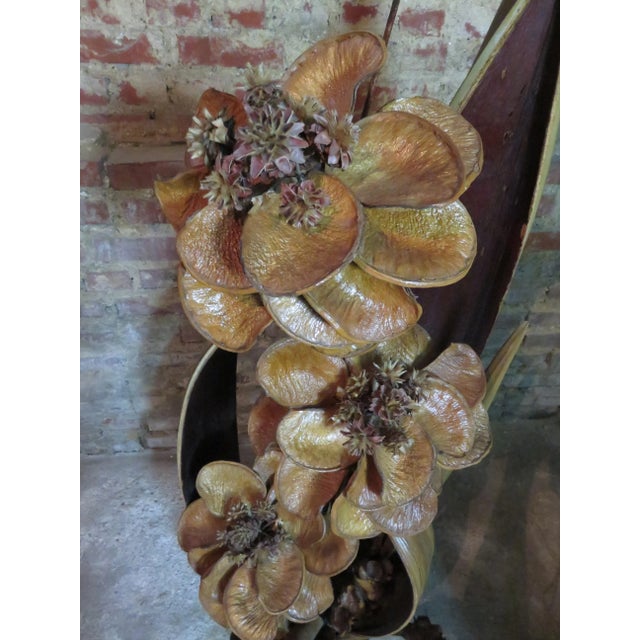 Vintage French Coco Paper & Banana Leaf Floor Lamp, 1970s For Sale - Image 10 of 13