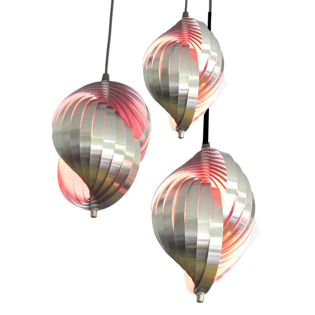 Metal Vintage Space Age Pendant Light from Lyfa, 1970s For Sale - Image 7 of 15