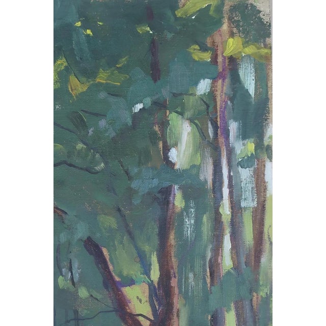 Realism Impressionist Forest Oil Painting, Antique Soviet Art, 1970s 46-31 For Sale - Image 3 of 6