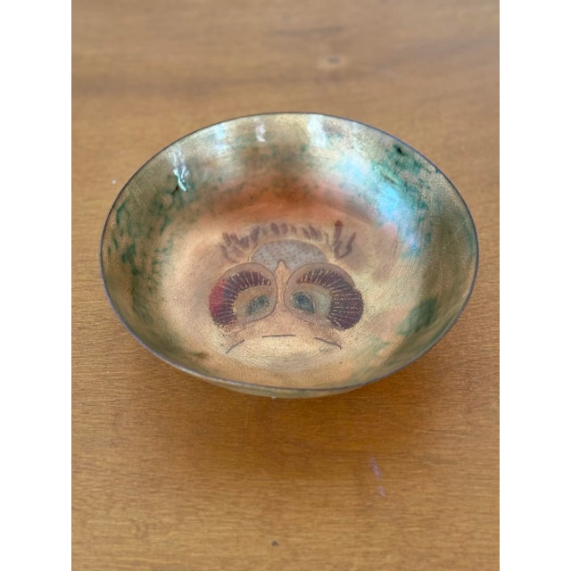 Mid 20th Century Japanese Enamel Bowl With Owl For Sale In Boston - Image 6 of 7