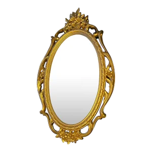 Mid Century Gold Syroco Composite Mirror