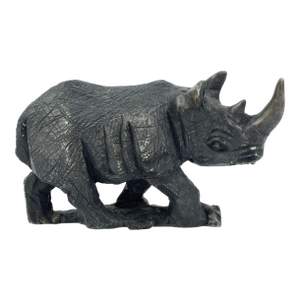 Early 20th Century Shona Metal Rhino Sculpture
