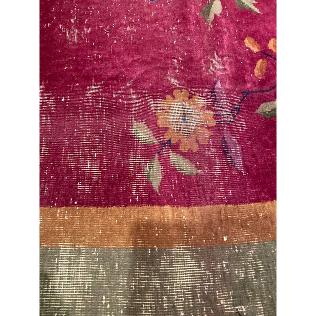 1900 - 1909 Antique Chinese Hand-Knotted Rug - 8′10″ × 11′3″ For Sale - Image 5 of 12