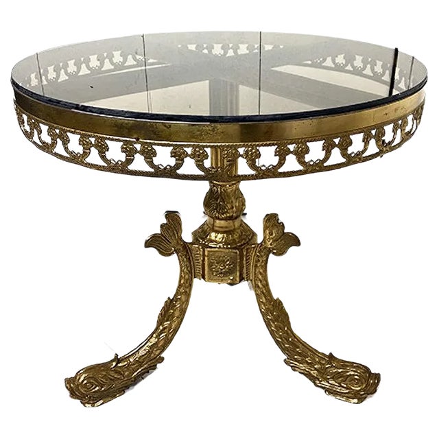 Regency Brass Koi Fish Table, 1970s For Sale