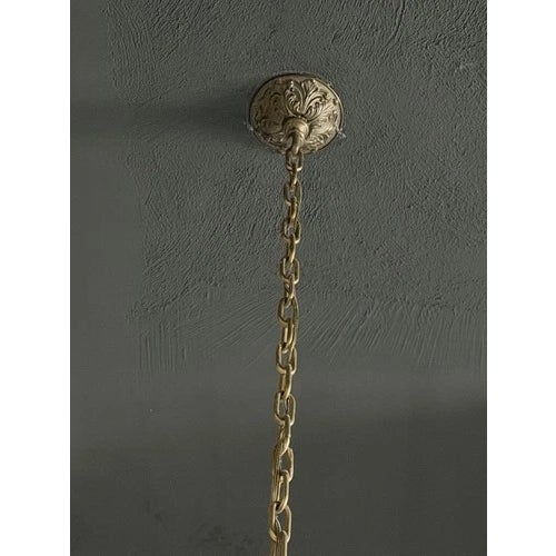 Antique Beaux Arts Bronze Crystal Basket Four Light Chandelier Rewired For Sale - Image 10 of 10