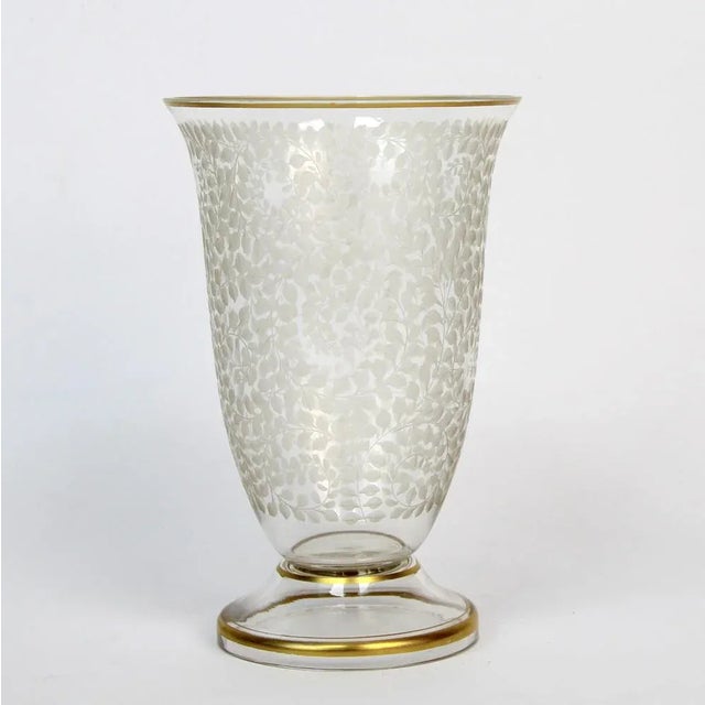 Art Deco Engraved Glass Vase For Sale - Image 6 of 7